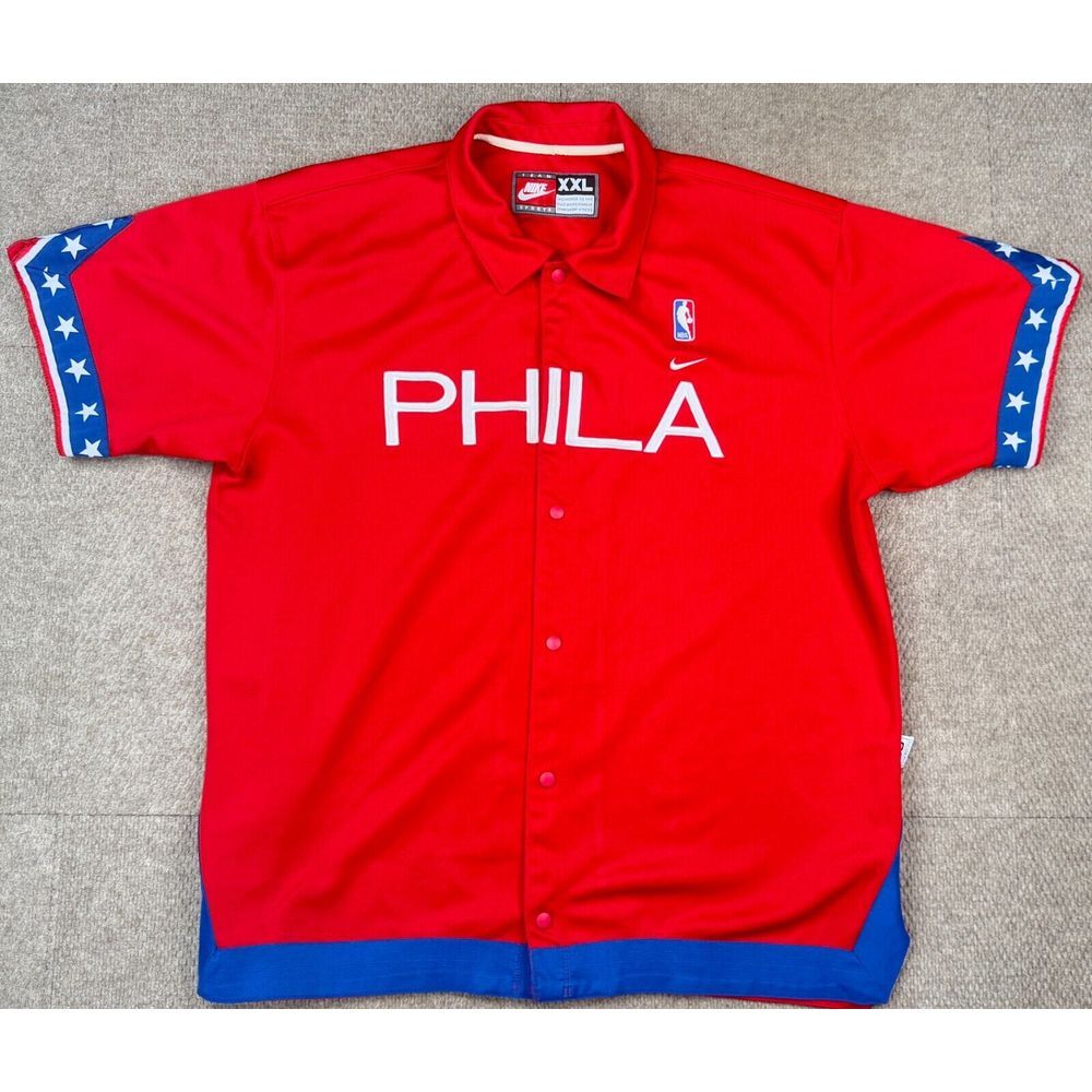 Nike Team Sports Vtg NBA Philadelphia 76ers Warmup Shooting Shirt Size‎ XXL